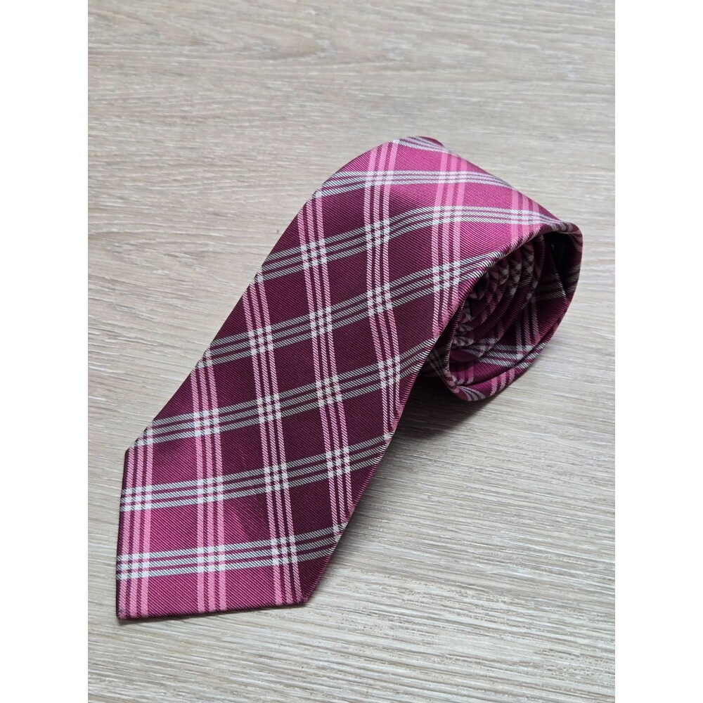 Ralph Lauren 100% Silk Pink Plaid Necktie